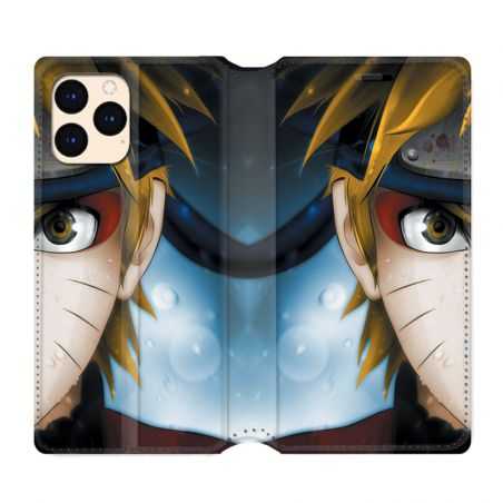 housse Cuir Portefeuille Pour Iphone 12 Mini Manga Naruto Blanc
