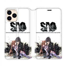 housse Cuir Portefeuille Pour Iphone 12 Mini Manga SAO sword Art Online Blanc