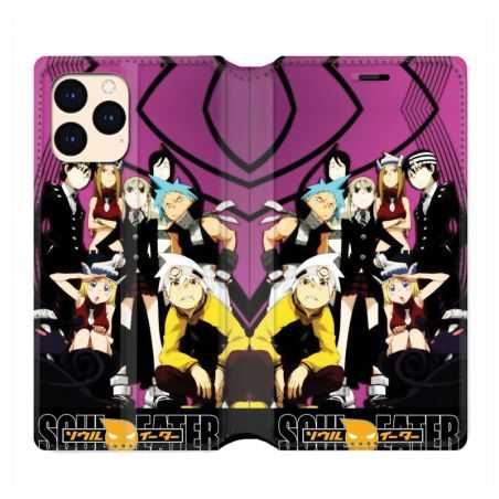 housse Cuir Portefeuille Pour Iphone 12 Mini Manga Soul Eater Violet