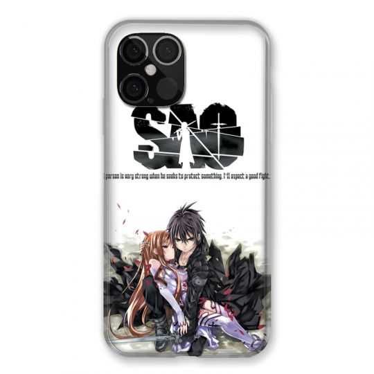 Coque pour Iphone 12 Pro Max Manga SAO sword Art Online Blanc