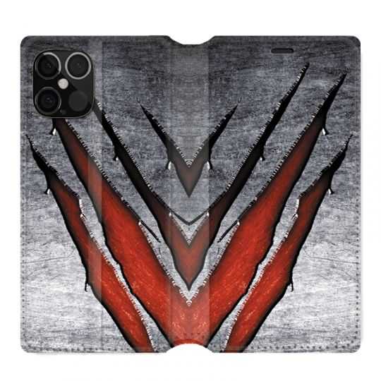 Housse cuir portefeuille pour Iphone 12 Pro Max Texture Beton