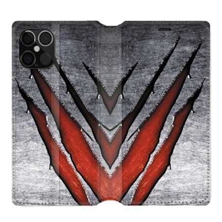 Housse cuir portefeuille pour Iphone 12 Pro Max Texture Beton