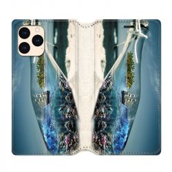 housse Cuir Portefeuille Pour Iphone 12 Mini Mer Bouteille