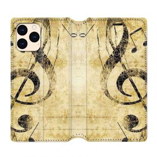 housse Cuir Portefeuille Pour Iphone 12 Mini Musique Clé Sol Vintage