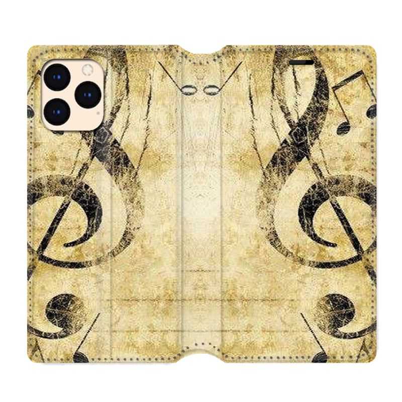 housse Cuir Portefeuille Pour Iphone 12 Mini Musique Clé Sol Vintage