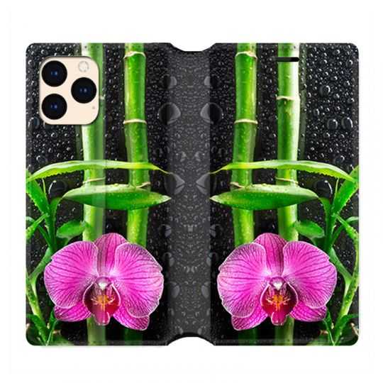 housse Cuir Portefeuille Pour Iphone 12 Mini Orchidee Bambou