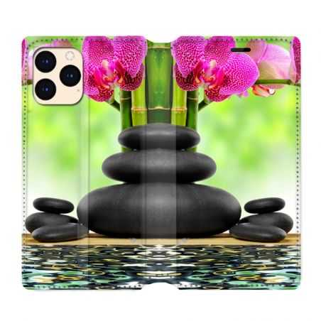 housse Cuir Portefeuille Pour Iphone 12 Mini Orchidee Eau
