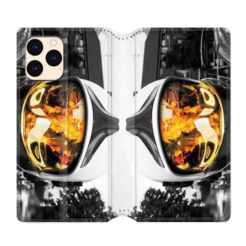housse Cuir Portefeuille Pour Iphone 12 Mini Pompier Casque Feu