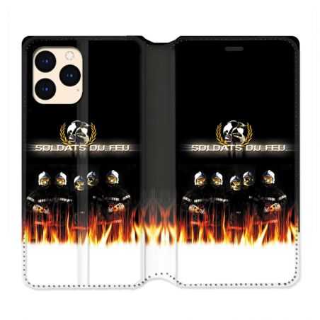 housse Cuir Portefeuille Pour Iphone 12 Mini Pompier Soldat