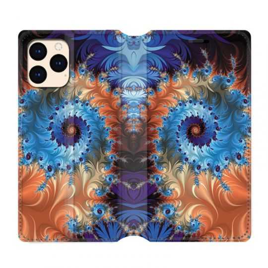 housse Cuir Portefeuille Pour Iphone 12 Mini Psychedelic Spirale