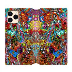 housse Cuir Portefeuille Pour Iphone 12 Mini Psychedelic Yeux
