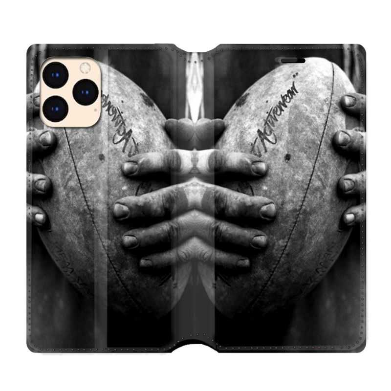 housse Cuir Portefeuille Pour Iphone 12 Mini Rugby Ballon Vintage