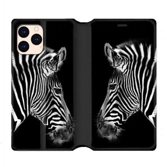 housse Cuir Portefeuille Pour Iphone 12 Mini Savane Zebra