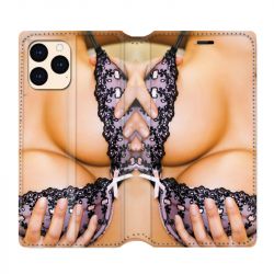housse Cuir Portefeuille Pour Iphone 12 Mini Sexy Boobs