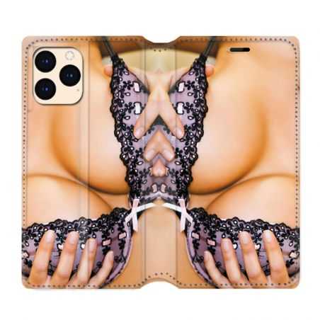 housse Cuir Portefeuille Pour Iphone 12 Mini Sexy Boobs