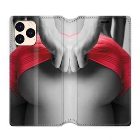 housse Cuir Portefeuille Pour Iphone 12 Mini Sexy Tanga Rouge