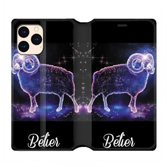 housse Cuir Portefeuille Pour Iphone 12 Mini Signe Zodiaque 2 Bélier