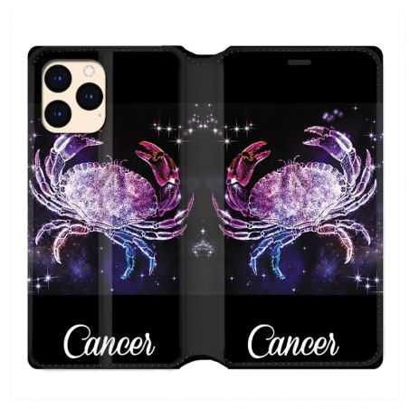 housse Cuir Portefeuille Pour Iphone 12 Mini Signe Zodiaque 2 Cancer