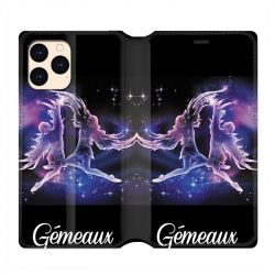housse Cuir Portefeuille Pour Iphone 12 Mini Signe Zodiaque 2 Gémeaux