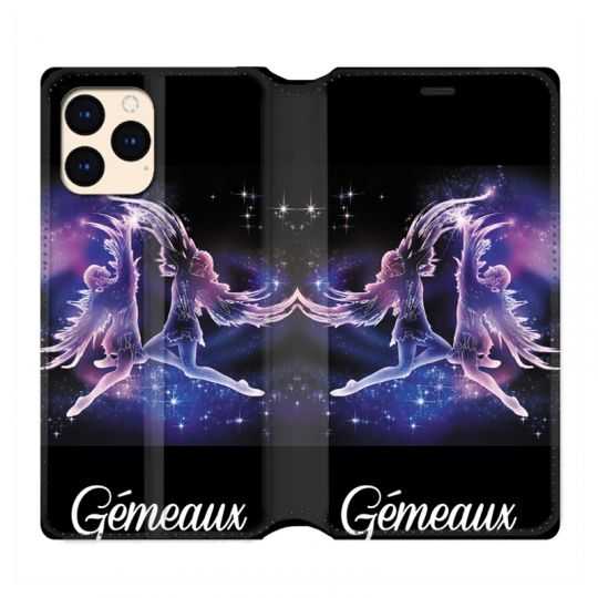 housse Cuir Portefeuille Pour Iphone 12 Mini Signe Zodiaque 2 Gémeaux