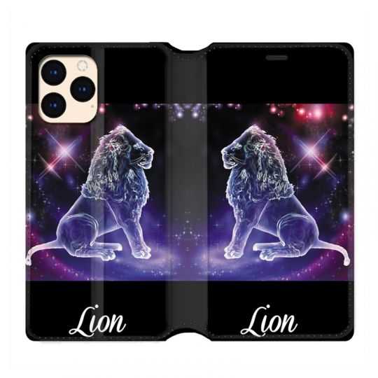 housse Cuir Portefeuille Pour Iphone 12 Mini Signe Zodiaque 2 Lion