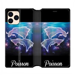 housse Cuir Portefeuille Pour Iphone 12 Mini Signe Zodiaque 2 Poisson