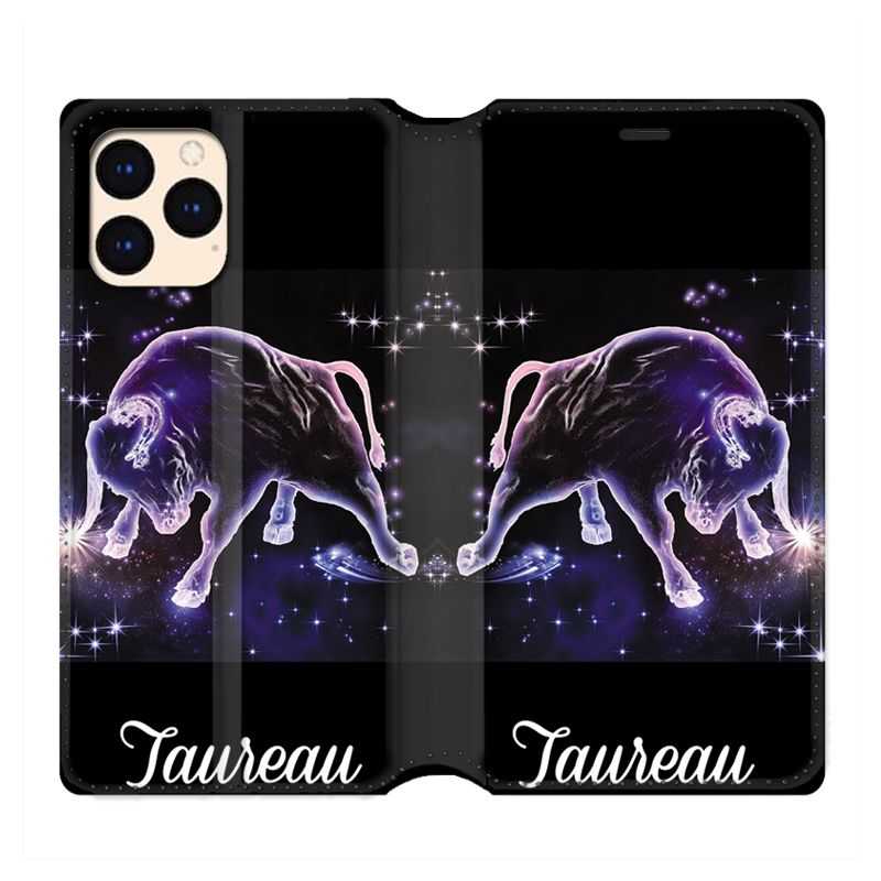 housse Cuir Portefeuille Pour Iphone 12 Mini Signe Zodiaque 2 Taureau