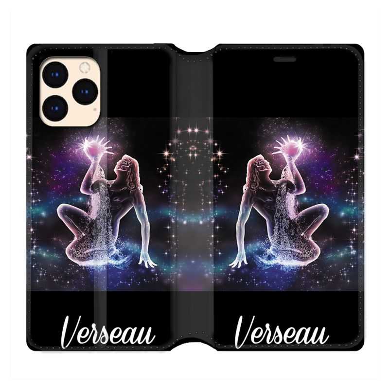 housse Cuir Portefeuille Pour Iphone 12 Mini Signe Zodiaque 2 Verseau