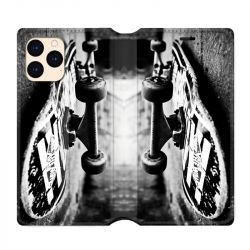 housse Cuir Portefeuille Pour Iphone 12 Mini Skate Vintage