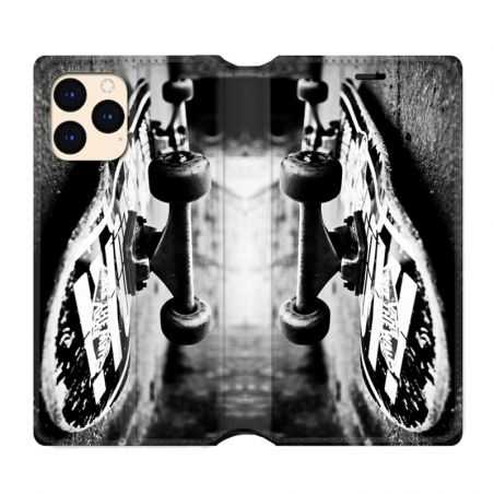 housse Cuir Portefeuille Pour Iphone 12 Mini Skate Vintage