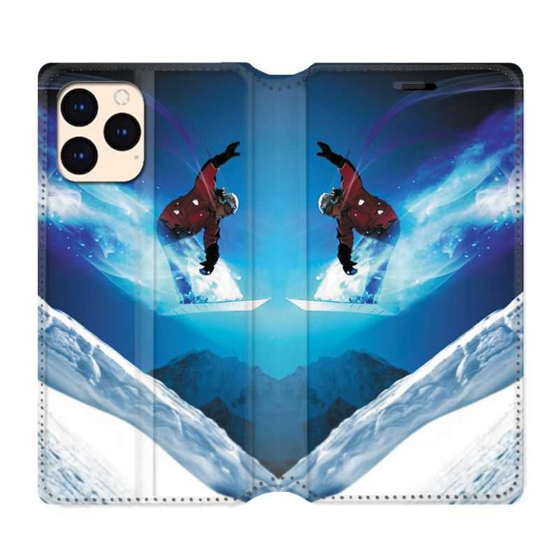 housse Cuir Portefeuille Pour Iphone 12 Mini Snowboard Saut