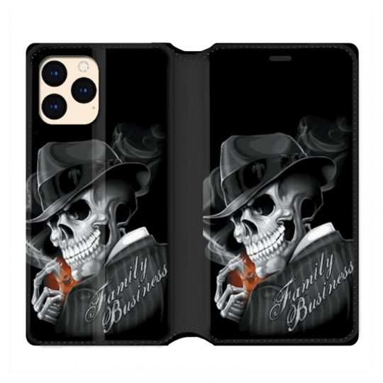 housse Cuir Portefeuille Pour Iphone 12 Mini Tete De Mort family business