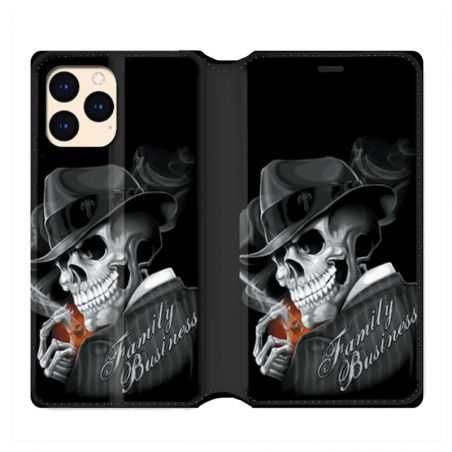 housse Cuir Portefeuille Pour Iphone 12 Mini Tete De Mort family business