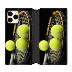 housse Cuir Portefeuille Pour Iphone 12 Mini Tennis Balls