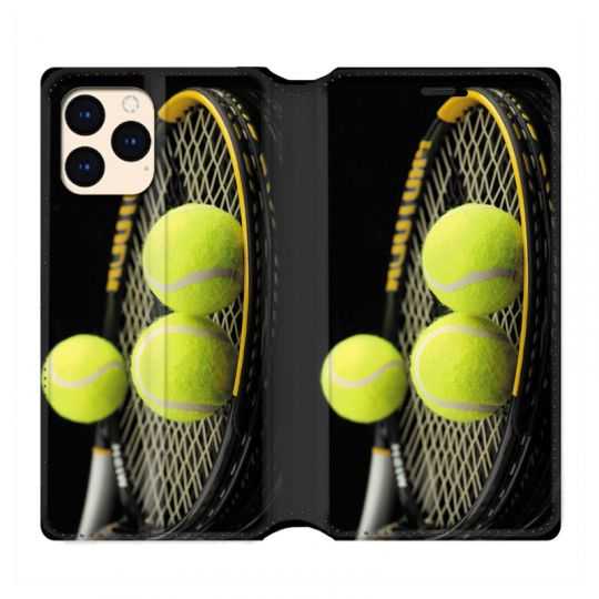 housse Cuir Portefeuille Pour Iphone 12 Mini Tennis Balls
