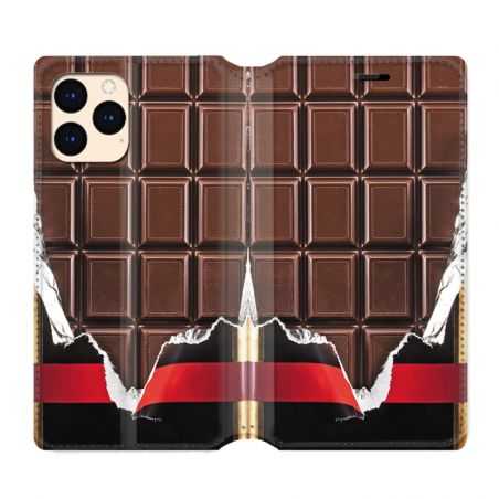 housse Cuir Portefeuille Pour Iphone 12 Mini Trompe Oeil ChoColat