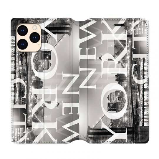 housse Cuir Portefeuille Pour Iphone 12 Mini Amerique USA New York