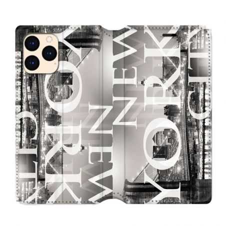 housse Cuir Portefeuille Pour Iphone 12 Mini Amerique USA New York