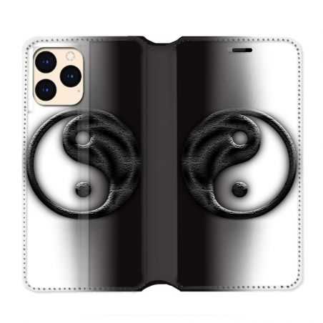 housse Cuir Portefeuille Pour Iphone 12 Mini Yin Yang 3d