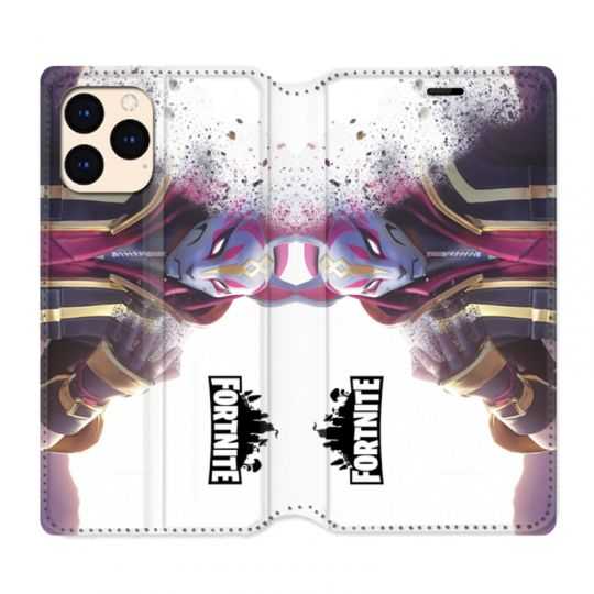 Housse Cuir Portefeuille Pour Iphone 12 Mini Fortnite Blanc