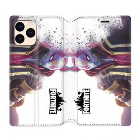 Housse Cuir Portefeuille Pour Iphone 12 Mini Fortnite Blanc