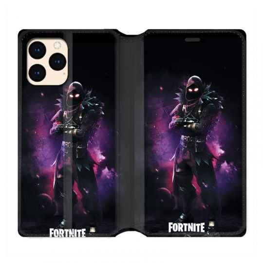 Housse Cuir Portefeuille Pour Iphone 12 Mini Fortnite Raven
