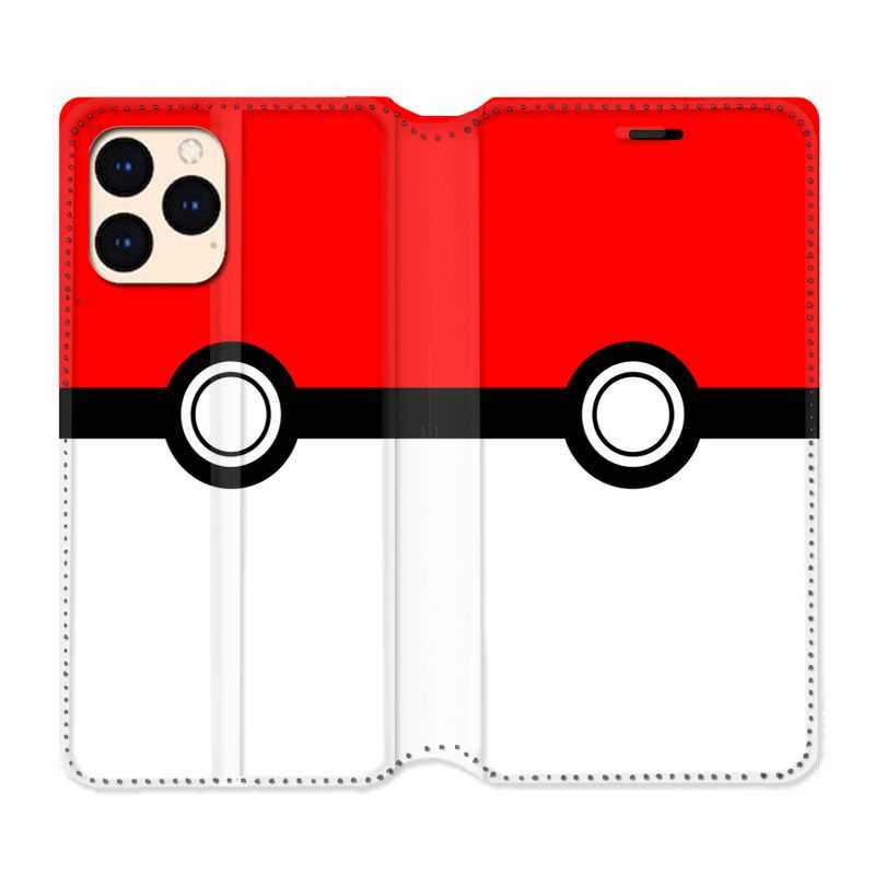 Housse Cuir Portefeuille Pour Iphone 12 Mini Pokemon Pokeball