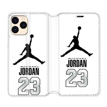 Housse Cuir Portefeuille Pour Iphone 12 Mini Jordan 23 Blanc