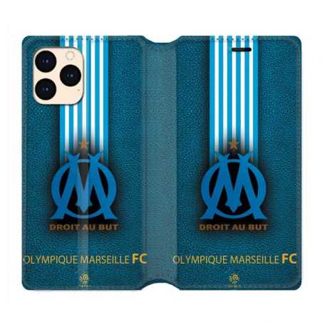 Housse Cuir Portefeuille Pour Iphone 12 Mini Olympique Marseille OM Bande