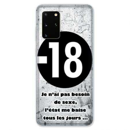 Coque pour Samsung Galaxy S20 PLUS Humour 18 ans