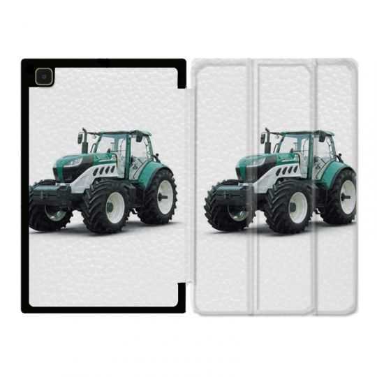 Housse Smart Cover Pour Samsung Galaxy Tab A7 (10.4) Agriculture Tracteur Blanc