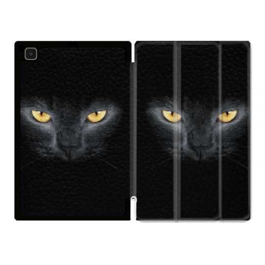 Housse Smart Cover Pour Samsung Galaxy Tab A7 (10.4) Chat Noir