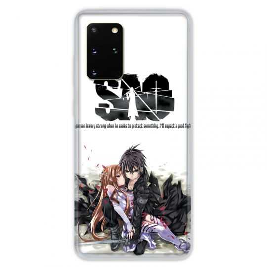 Coque pour Samsung Galaxy S20 PLUS Manga SAO sword Art Online blanc