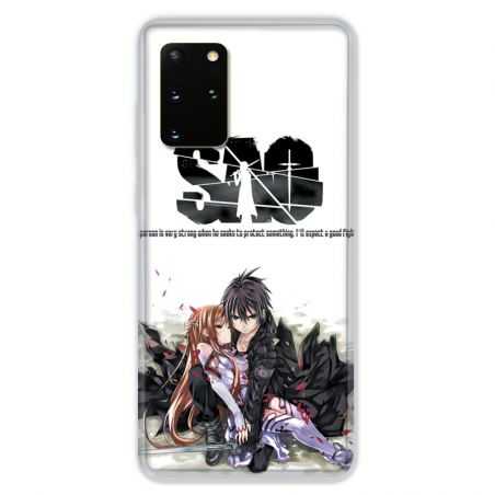 Coque pour Samsung Galaxy S20 PLUS Manga SAO sword Art Online blanc